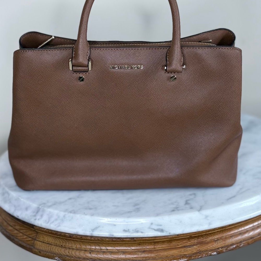 Michael Kors Brown Satchel with Structured Design
